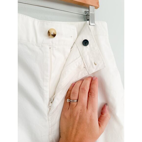 Madewell | NWT The Barrel-Leg Utility Pant in Garment-Dyed Twill in White | Sz 6 - Picture 6 of 11